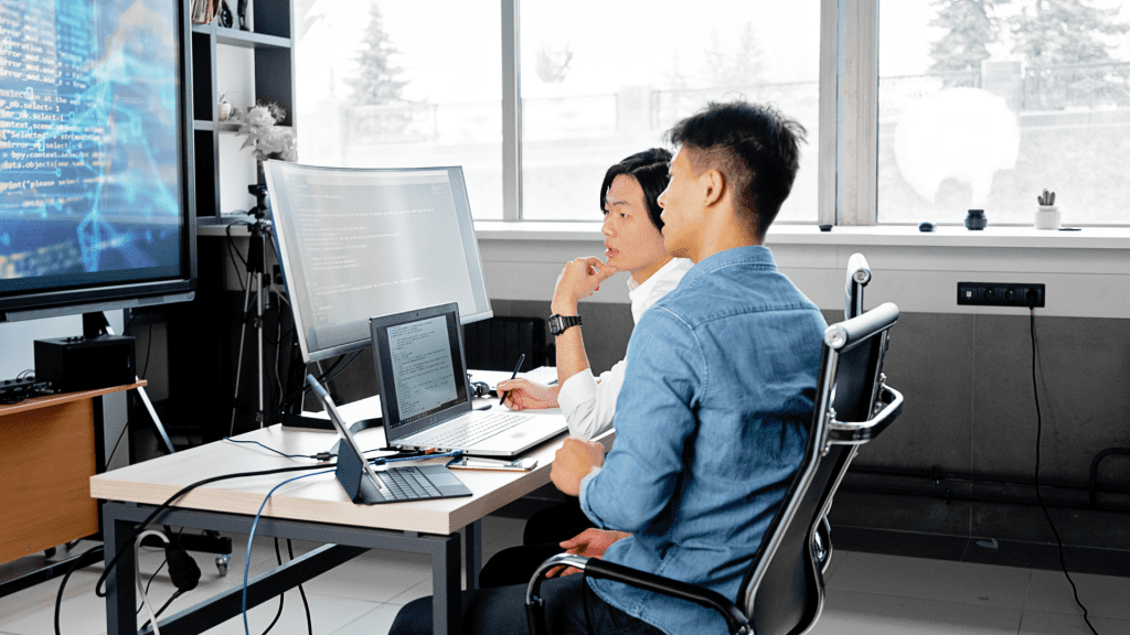 Discussing outsourced SaaS development project.