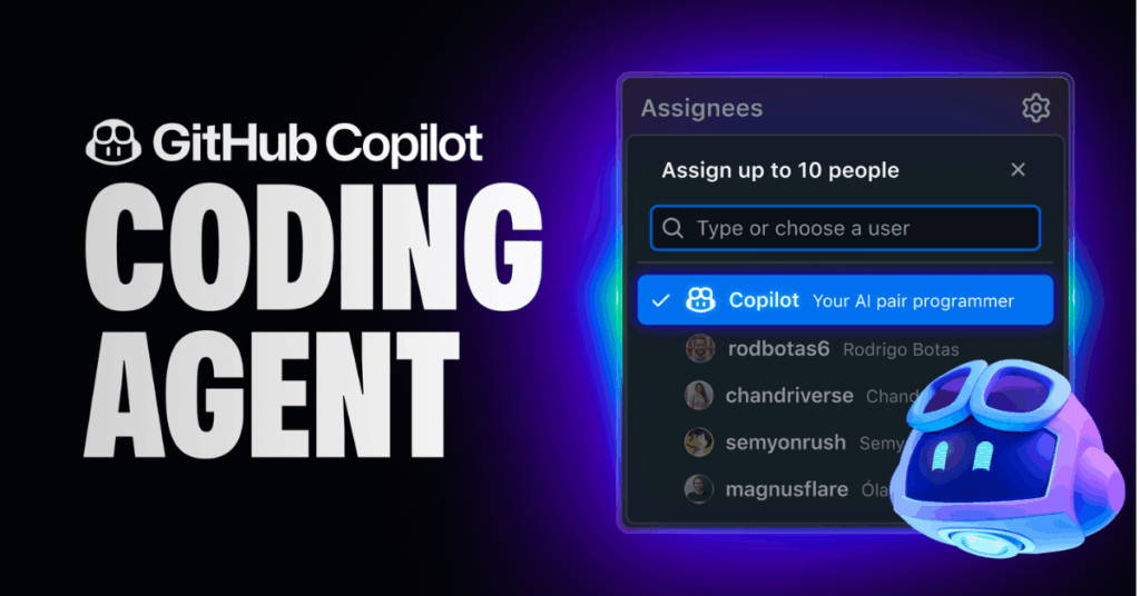 GitHub Copilot interface showing AI pair programming assistant selection in a coding project.