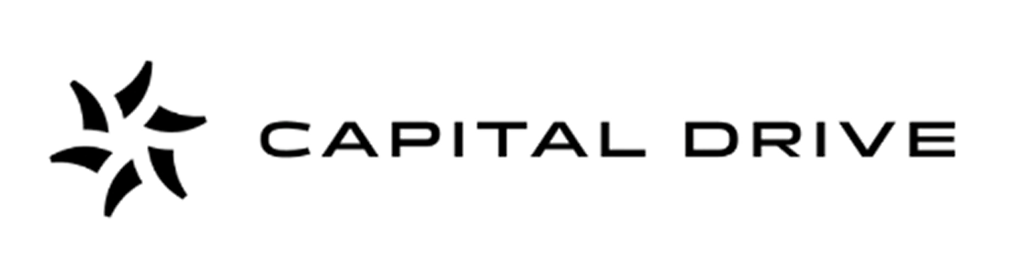parallelstaff- Black stylized pinwheel logo on the left, with the words CAPITAL DRIVE in bold uppercase black letters to the right, all set against a clean white background for a modern Capital Drive look.