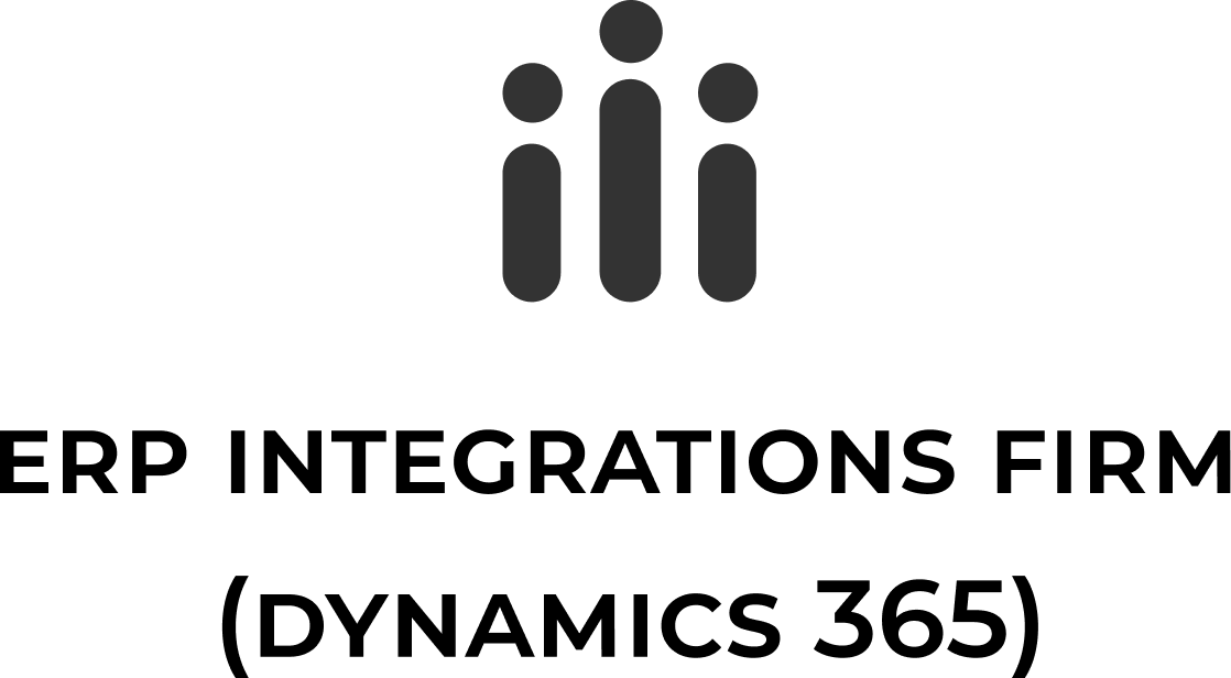 parallelstaff- Logo with three vertical black bars of varying heights topped by three dots, resembling abstract people. Below, bold black text reads: ERP INTEGRATION FIRM (Dynamics 365), highlighting expertise in industry-leading ERP Integration.