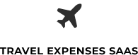parallelstaff- A black airplane icon above the bold, uppercase words TRAVEL EXPENSES SAAS highlights streamlined Travel Expenses management on a light gray background.