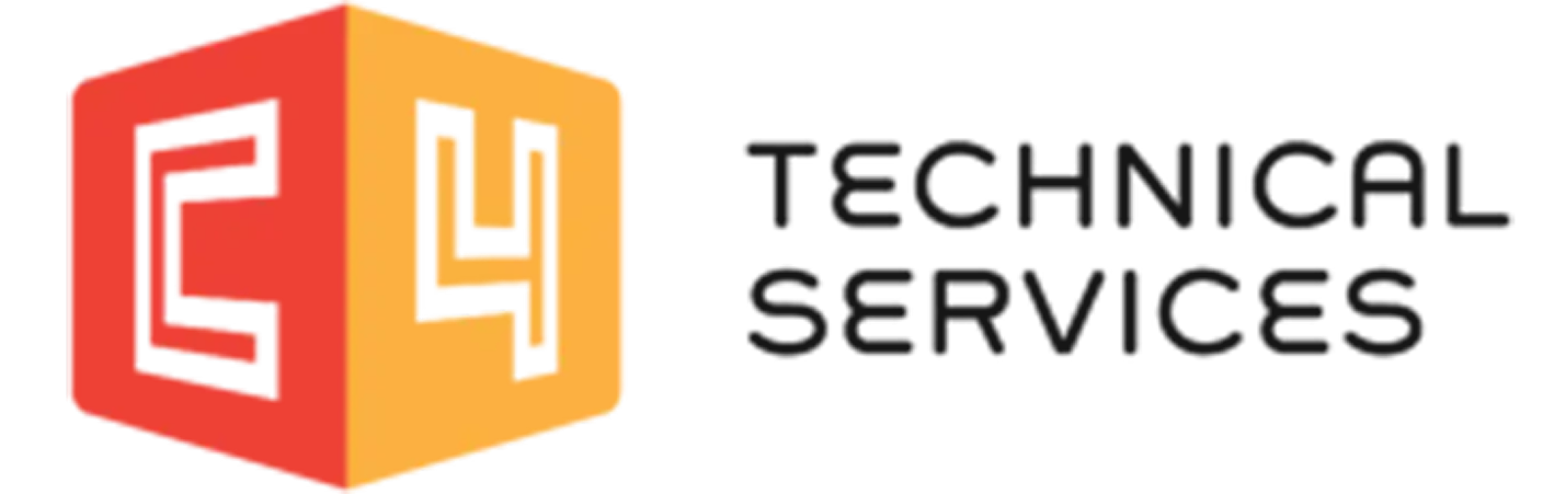 parallelstaff- Logo with a red and orange 3D cube displaying stylized C and 4 characters, next to the text TECHNICAL SERVICES in a modern, bold font.