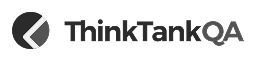 parallelstaff- Logo for ThinkThank QA featuring a dark circle with a white checkmark and the words ThinkThank QA in bold, modern font. ThinkThank is black and QA is gray.