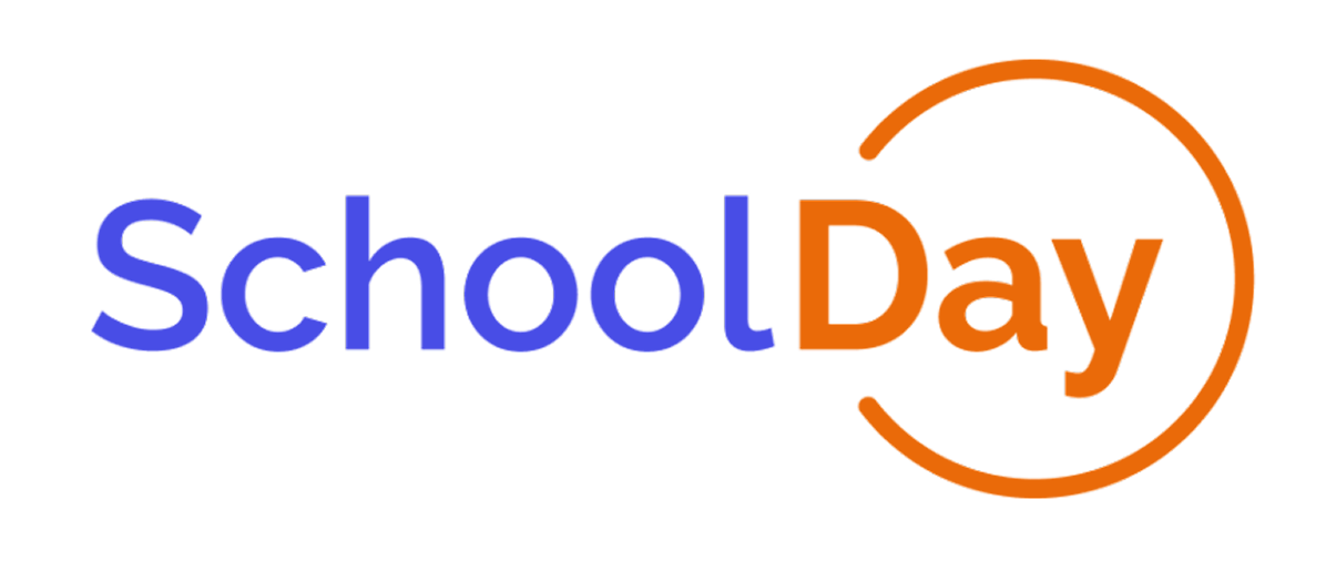 parallelstaff- The image shows the word SchoolDay with School in blue and Day in orange, encircled on the right side by a partial orange curve.