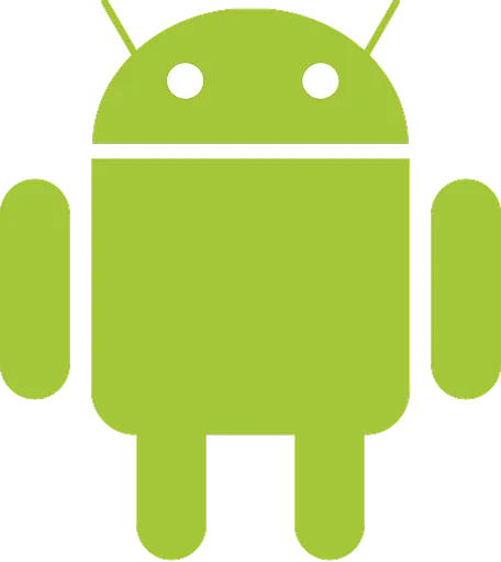 parallelstaff- A simple green robot with a round head, two antennae, white eyes, and a rectangular body with arms and legs. This is the Android operating system mascot logo.