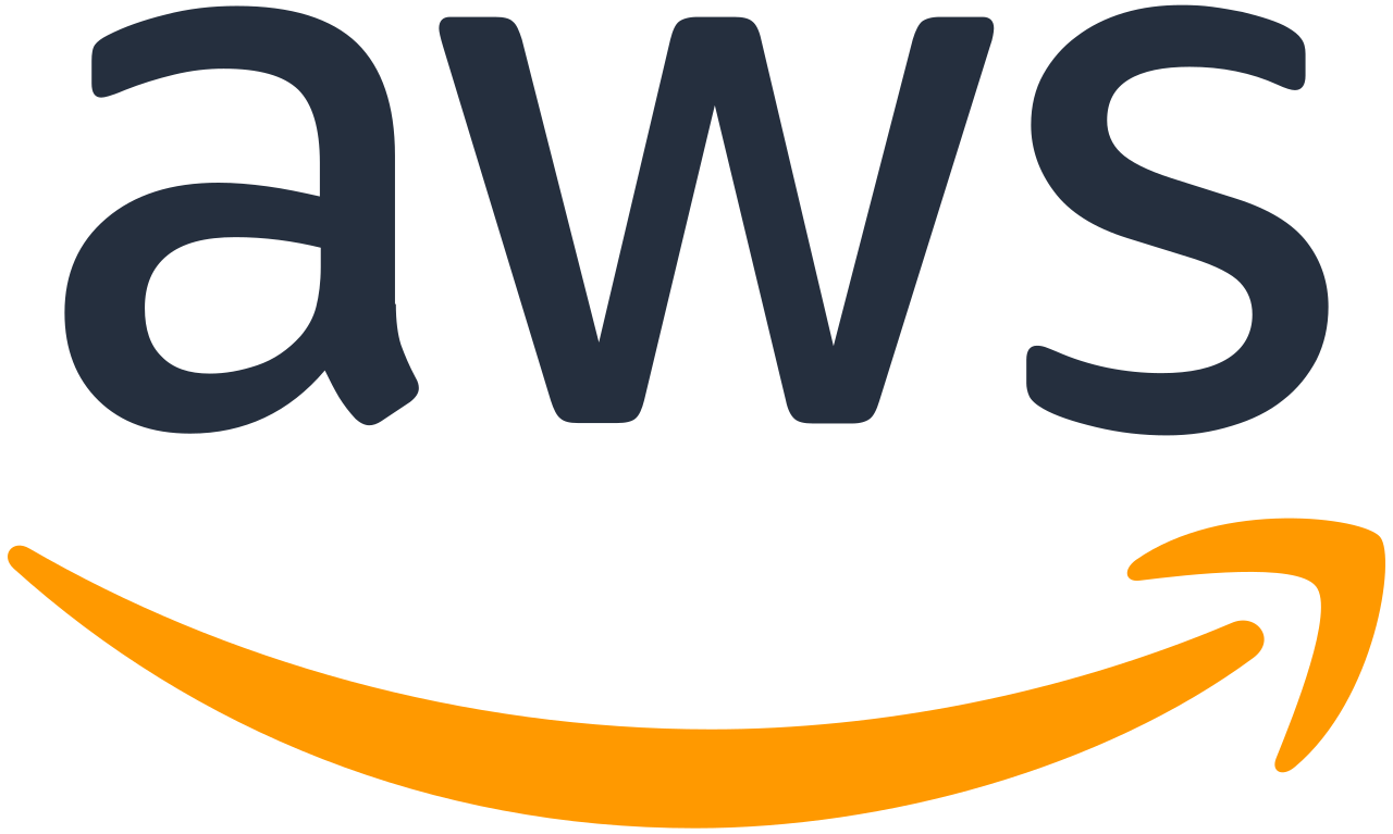 parallelstaff- The AWS logo features the lowercase letters aws in bold black font above a curved orange arrow resembling a smile, similar to the Amazon logo. The background is white.