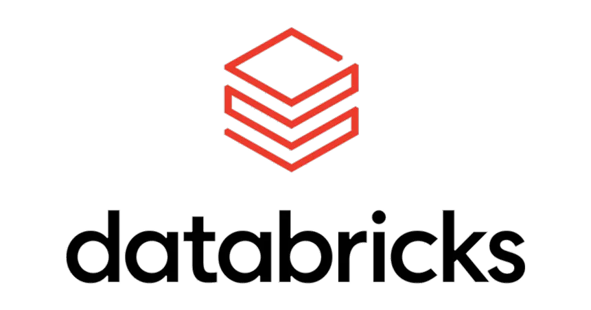 parallelstaff- The Databricks logo with a red geometric stacked cube icon above the word databricks in black lowercase letters on a transparent background.