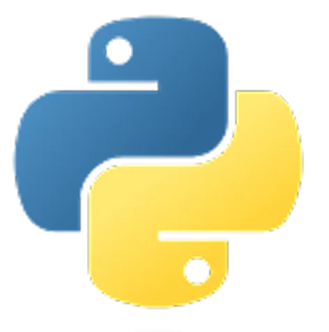 parallelstaff- The image shows the Python programming language logo: two intertwined snake shapes, one blue and one yellow, each with a white dot representing an eye.