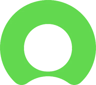parallelstaff- A bright green, circular shape with a wide opening at the bottom and a hollow center, resembling an abstract or minimalist logo on a transparent background.