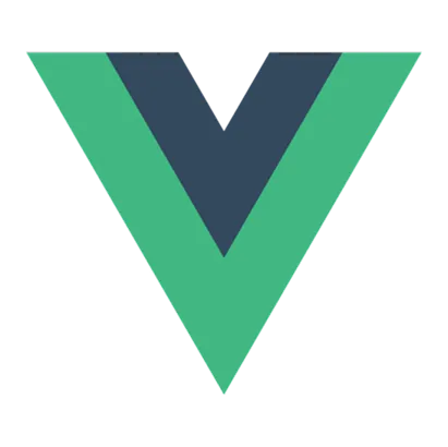 parallelstaff- The Vue.js logo, featuring a bold V shape with a green outer layer and a dark blue inner layer.