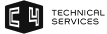 parallelstaff- Black logo with a 3D cube featuring “C4” on the left and the words “TECHNICAL SERVICES” in bold, uppercase text on the right.