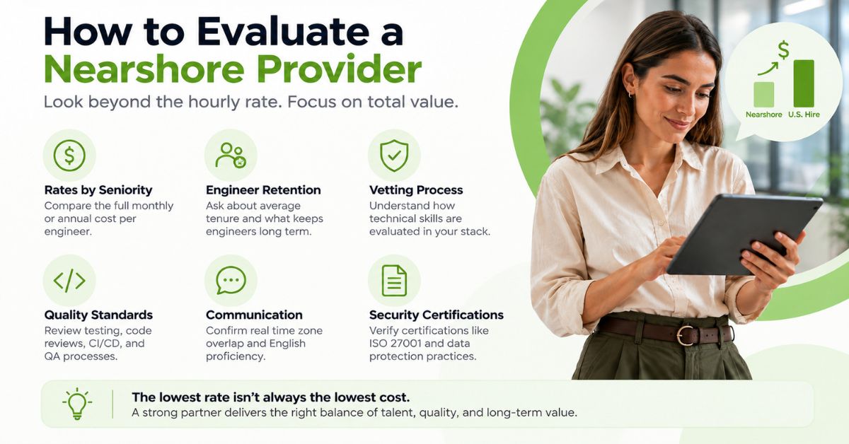 Key factors for evaluating cost and quality when choosing a nearshore provider