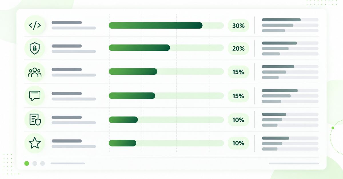Weighted scorecard for evaluating software outsourcing providers