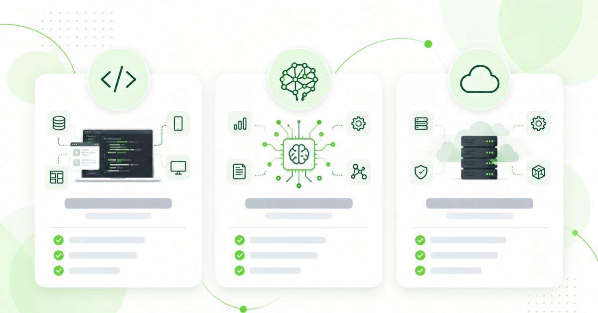 Full-stack, AI and DevOps roles commonly augmented by SaaS startups